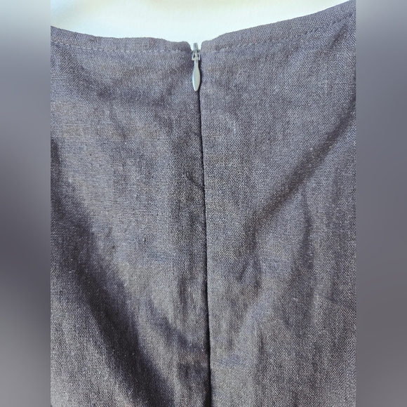 House Of Harlow 1960 Black Dress Puff Sleeve Flared Skirt Linen Size 4 S - Picture 5 of 12